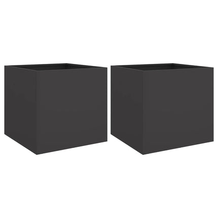 plantekasser 2 stk. 42x40x39 cm stål sort