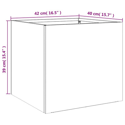 plantekasser 2 stk. 42x40x39 cm stål sort
