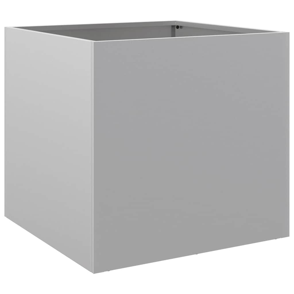 plantekasser 2 stk. 42x40x39 cm galvaniseret stål sølvfarvet