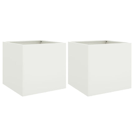 plantekasser 2 stk. 49x47x46 cm stål hvid