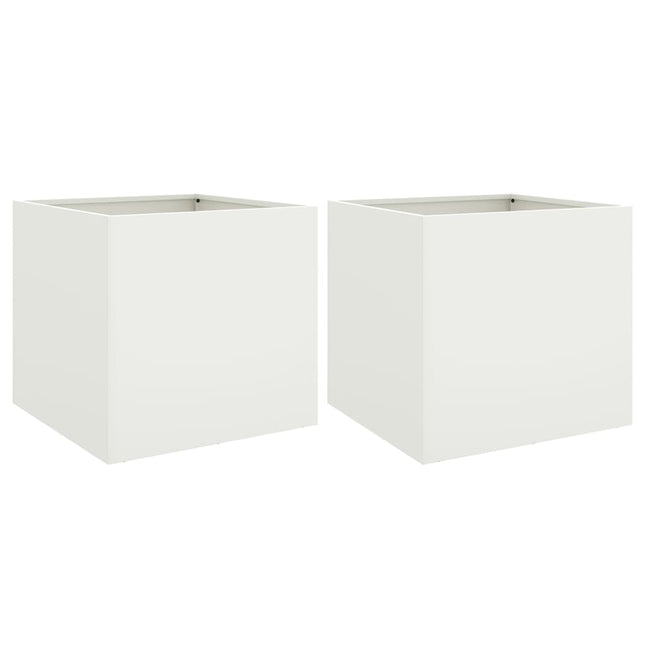 plantekasser 2 stk. 49x47x46 cm stål hvid