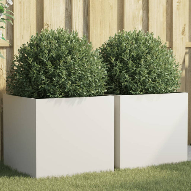 plantekasser 2 stk. 49x47x46 cm stål hvid