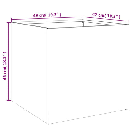 plantekasse 49x47x46 cm stål antracitgrå