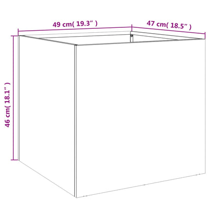 plantekasser 2 stk. 49x47x46 cm stål antracitgrå