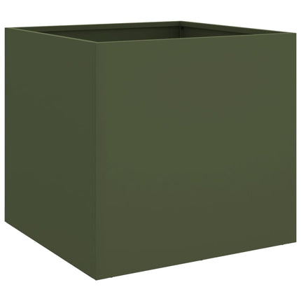 plantekasse 49x47x46 cm stål olivengrøn