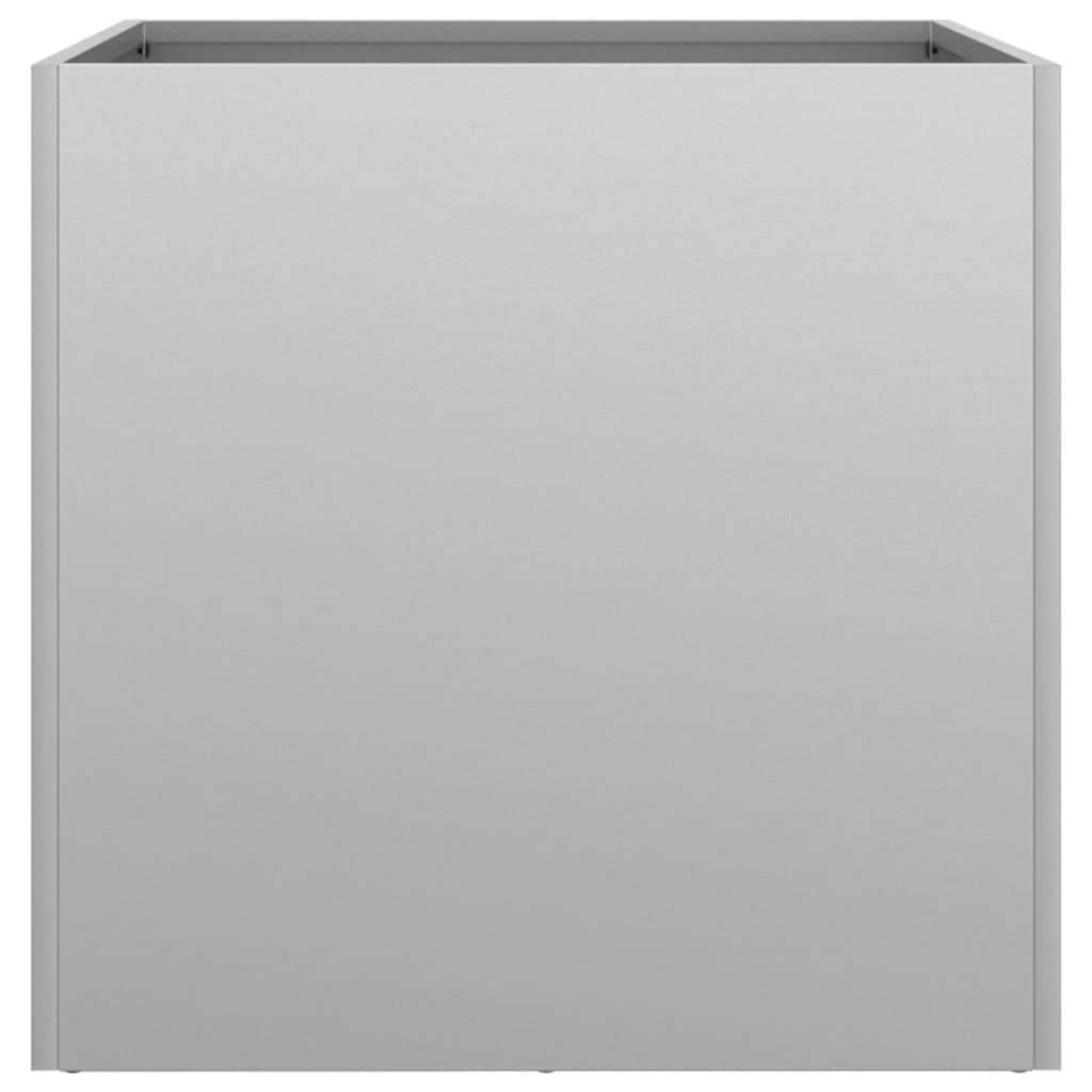 plantekasser 2 stk. 49x47x46 cm galvaniseret stål sølvfarvet