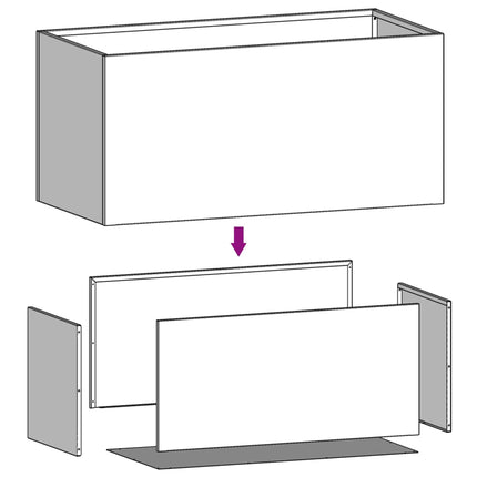 plantekasse 62x30x29 cm koldvalset stål sort