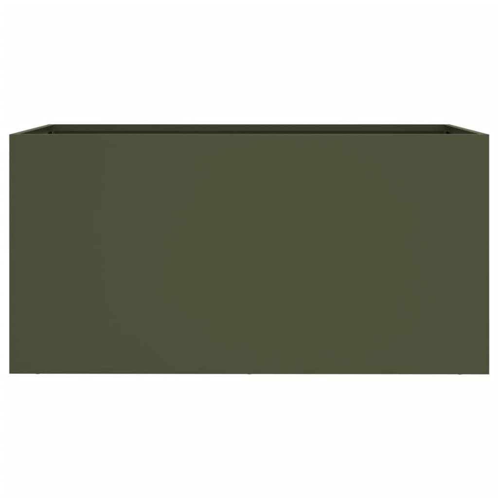 plantekasse 62x30x29 cm stål olivengrøn