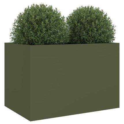 plantekasse 62x40x39 cm stål olivengrøn