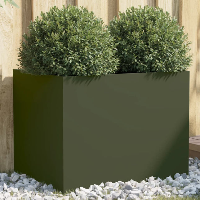 plantekasse 62x47x46 cm stål olivengrøn