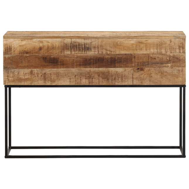 konsolbord 110x30x75 cm massivt ru mangotræ og jern
