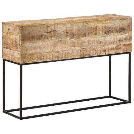 konsolbord 110x30x75 cm massivt ru mangotræ og jern