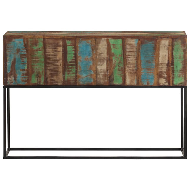 konsolbord 110x30x75 cm massivt genbrugstræ og jern