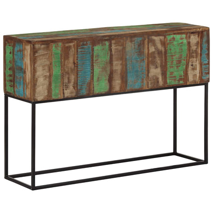 konsolbord 110x30x75 cm massivt genbrugstræ og jern