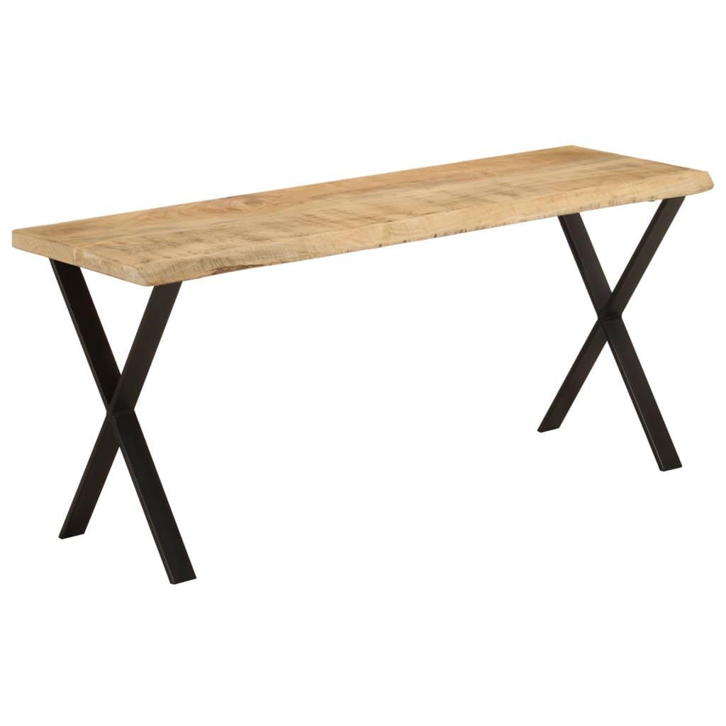 bænk med naturlig kant 105 cm massivt mangotræ billede