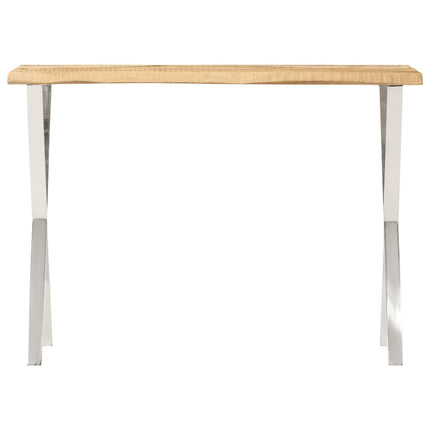 konsolbord med naturlig kant 105x33x76 cm massivt mangotræ