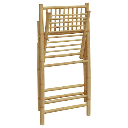 foldbare bistrostole 6 stk. med cremefarvede hynder bambus