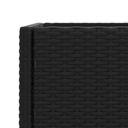 plantekasser 2 stk. med hylde 90x40x75 cm polyrattan sort