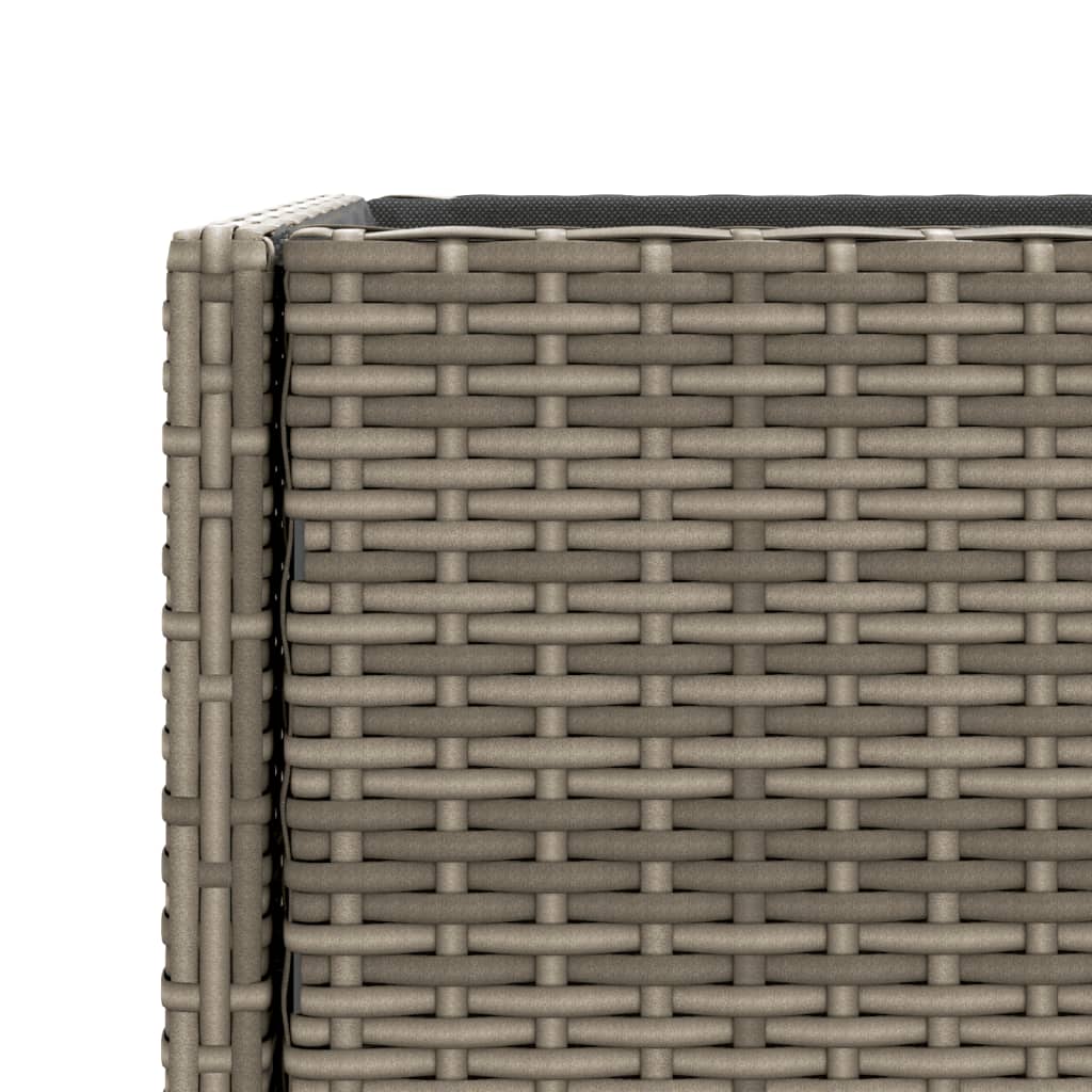 plantekasser 2 stk. med hylde 90x40x75 cm polyrattan grå