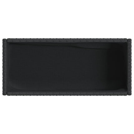 plantekasser 2 stk. med hylde 70x28x70 cm polyrattan sort