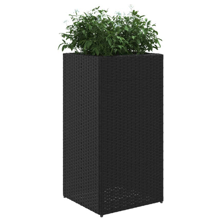 plantekasser 2 stk. 40x40x60 cm polyrattan sort
