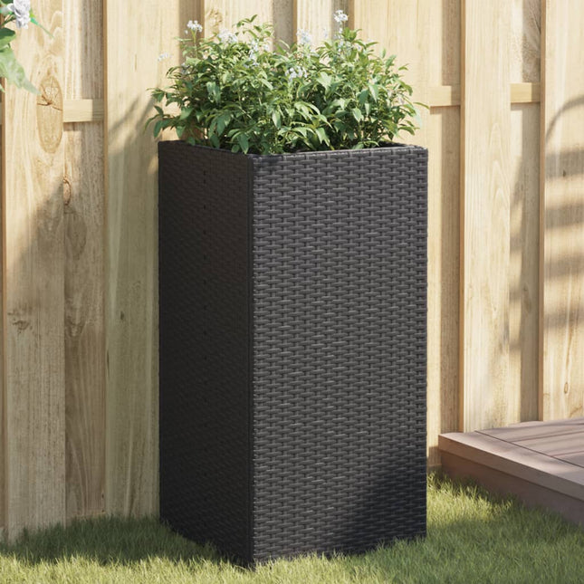 plantekasser 2 stk. 40x40x60 cm polyrattan sort