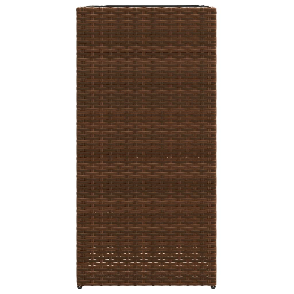 plantekasser 2 stk. 40x40x80 cm polyrattan brun
