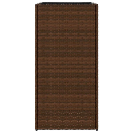plantekasser 2 stk. 40x40x80 cm polyrattan brun