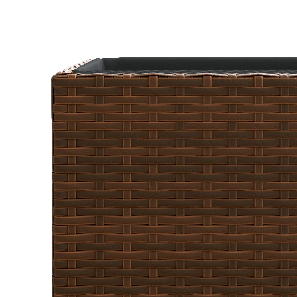 plantekasser 2 stk. 40x40x80 cm polyrattan brun