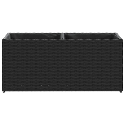 plantekasser 2 stk. med 2 potter 72x30x32 cm polyrattan sort