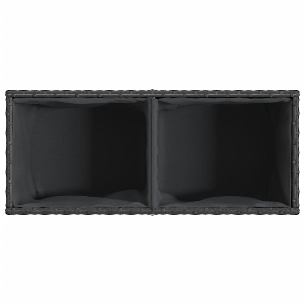 plantekasser 2 stk. med 2 potter 72x30x32 cm polyrattan sort