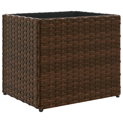 plantekasser 2 stk. 36x30x32 cm polyrattan brun