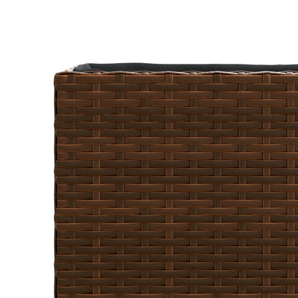 plantekasser 2 stk. 36x30x32 cm polyrattan brun