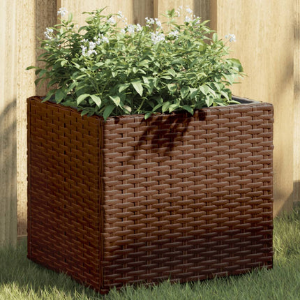 plantekasser 2 stk. 36x30x32 cm polyrattan brun