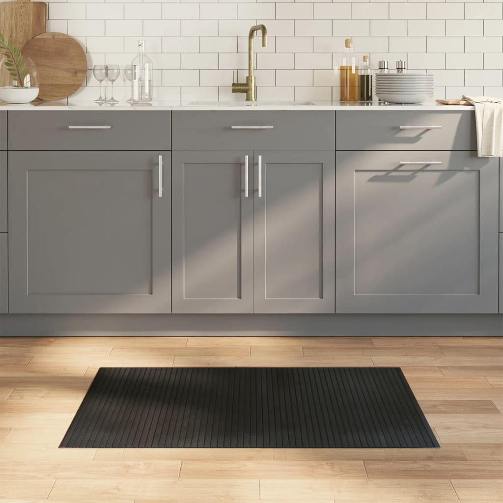 Gulvtæppe i bambus 60 × 100 cm - sort