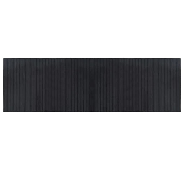 gulvtæppe 60x200 cm rektangulær bambus sort
