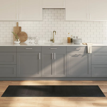 gulvtæppe 60x200 cm rektangulær bambus sort