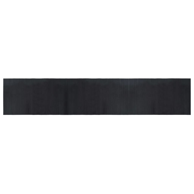 gulvtæppe 60x300 cm rektangulær bambus sort
