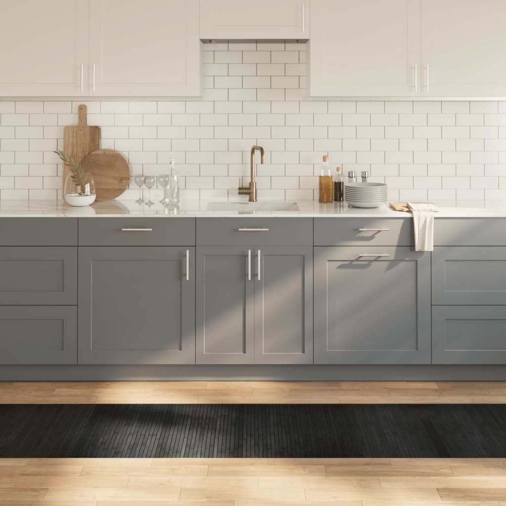 Gulvtæppe 60x500 Cm Rektangulær Bambus Grå - Vidaxl