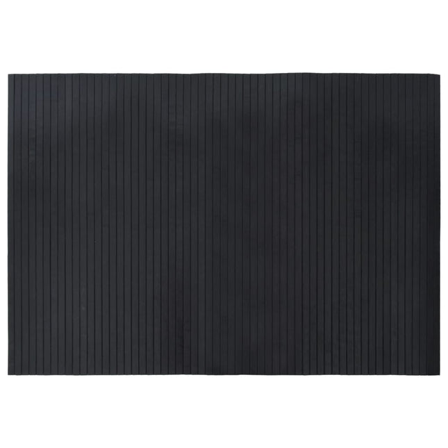 gulvtæppe 70x100 cm rektangulært bambus sort