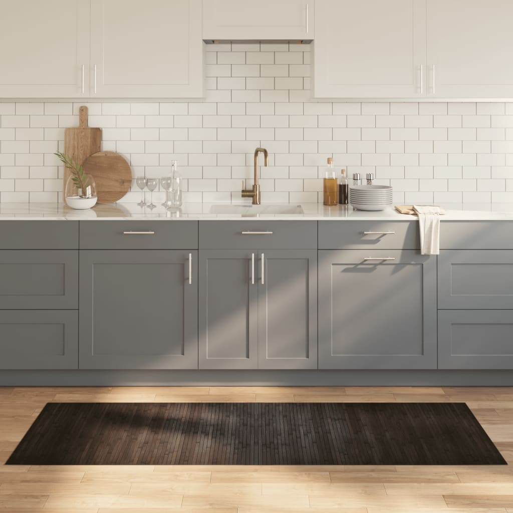 Gulvtæppe i bambus 70 × 200 cm - rektangulær, mørkebrun