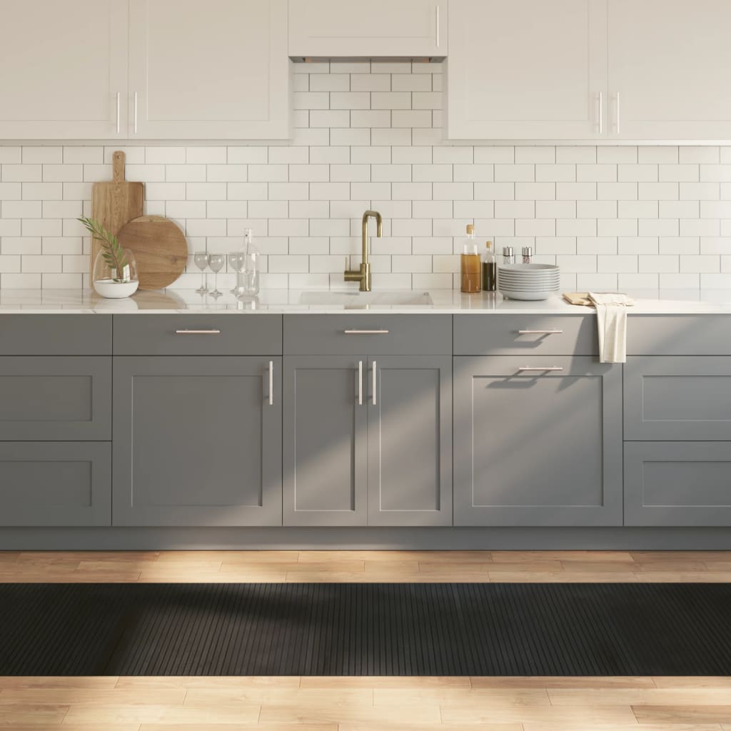 Gulvtæppe 70x300 Cm Rektangulær Bambus Sort - Vidaxl
