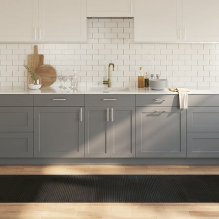gulvtæppe 70x400 cm rektangulær bambus sort
