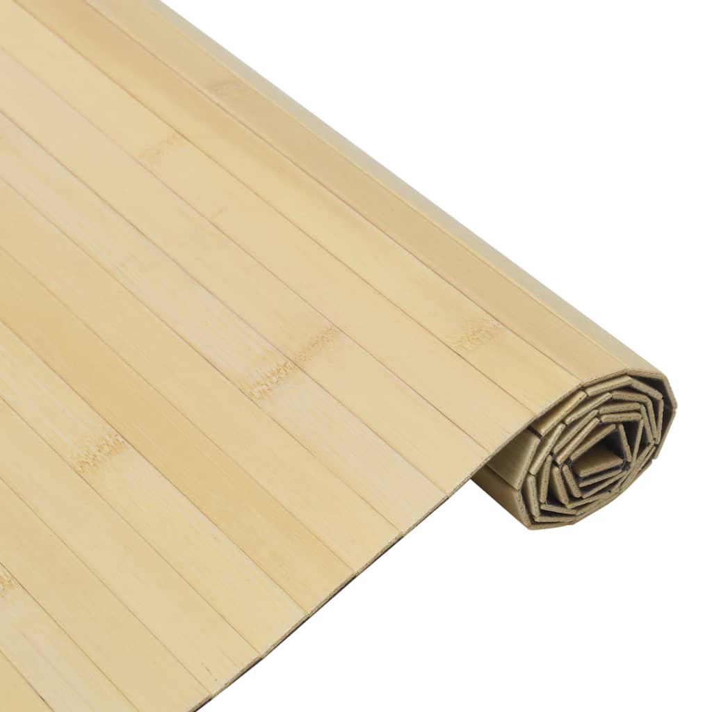 gulvtæppe 70x400 cm rektangulær bambus lys naturfarvet