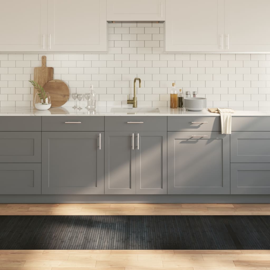 gulvtæppe 70x400 cm rektangulær bambus grå billede