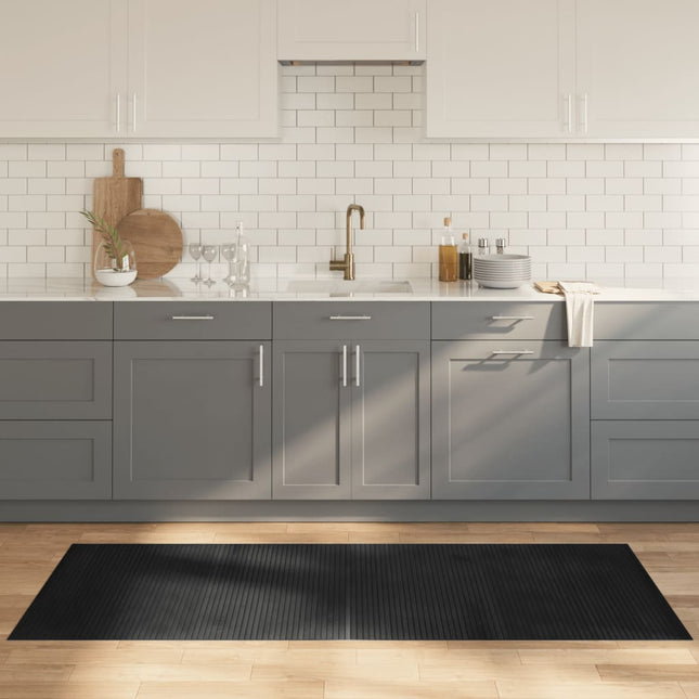 gulvtæppe 80x200 cm rektangulær bambus grå