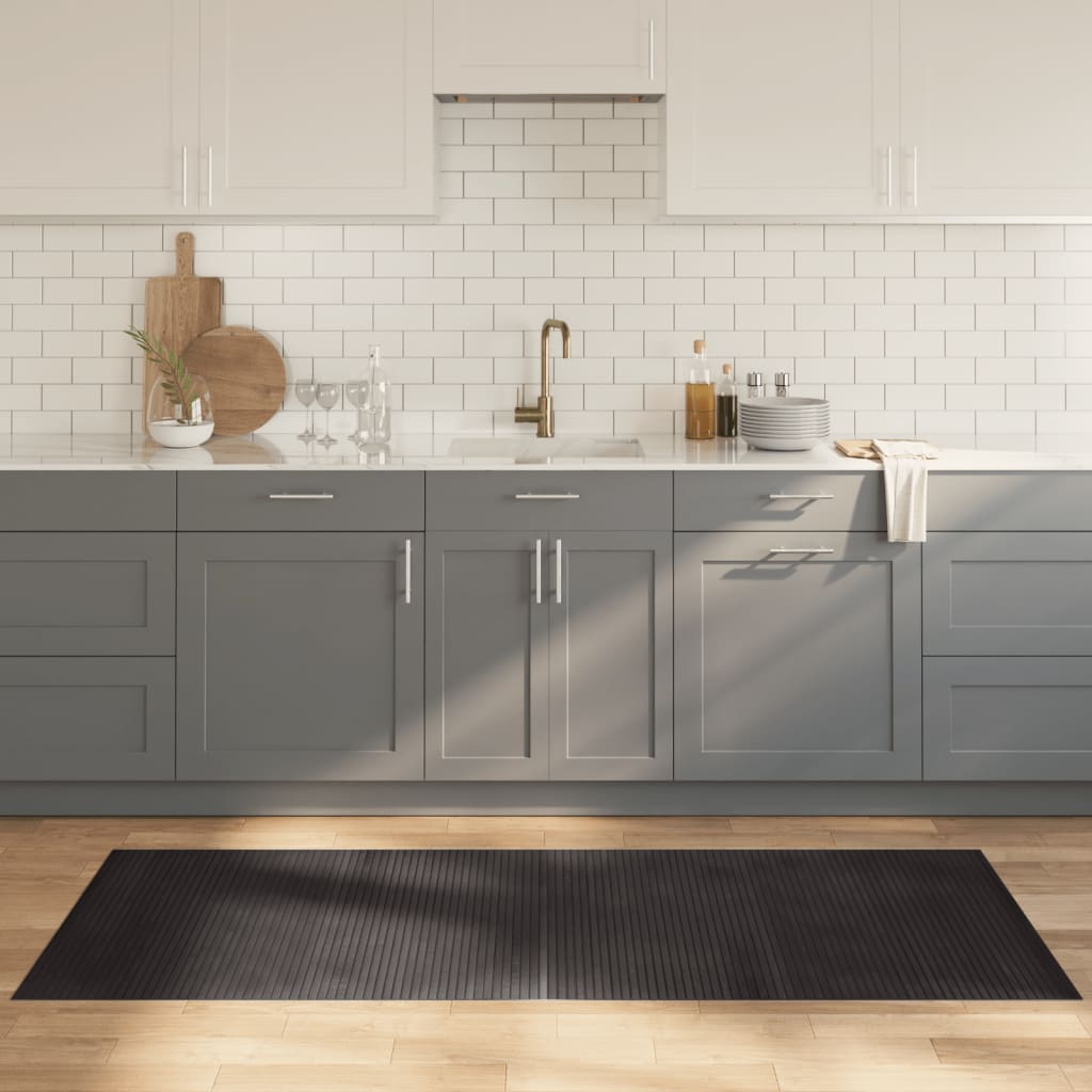 Gulvtæppe 80x200 Cm Rektangulær Bambus Mørkebrun - Vidaxl