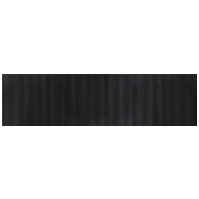 gulvtæppe 80x300 cm rektangulær bambus sort
