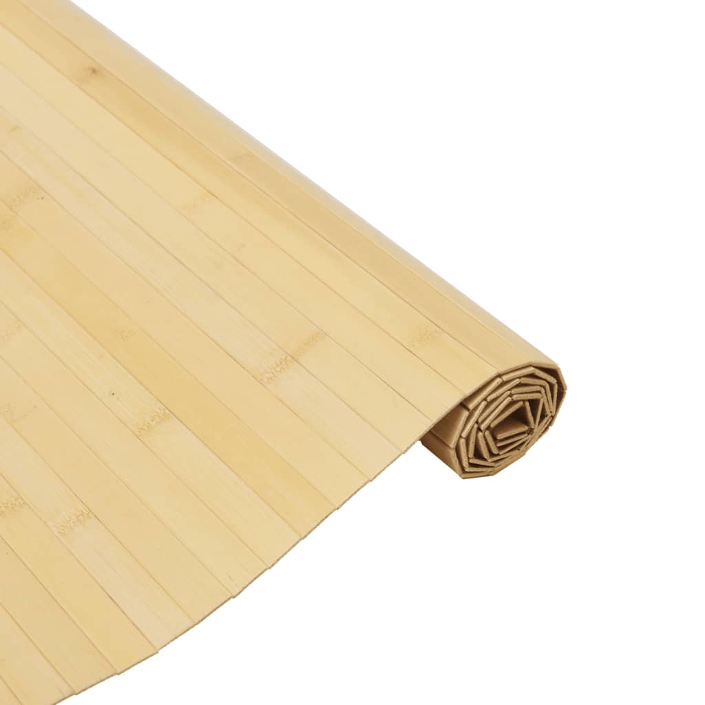 gulvtæppe 80x300 cm rektangulær bambus lys naturfarvet