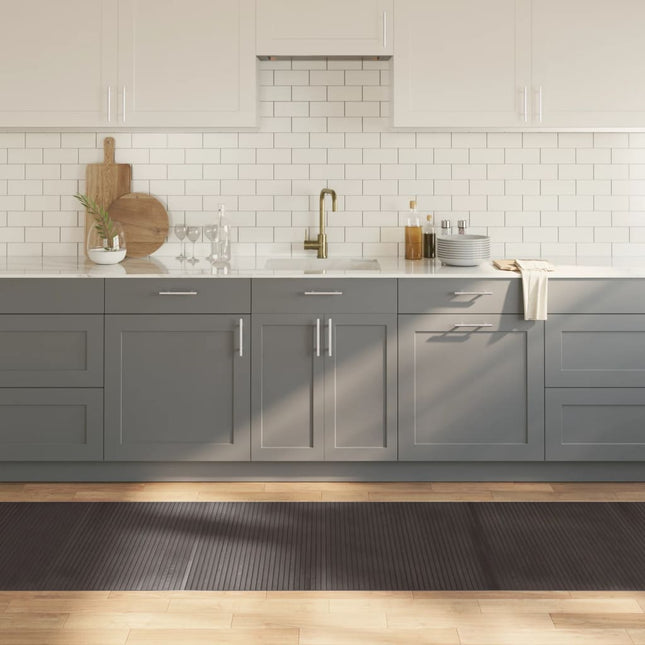 gulvtæppe 80x300 cm rektangulær bambus mørkebrun